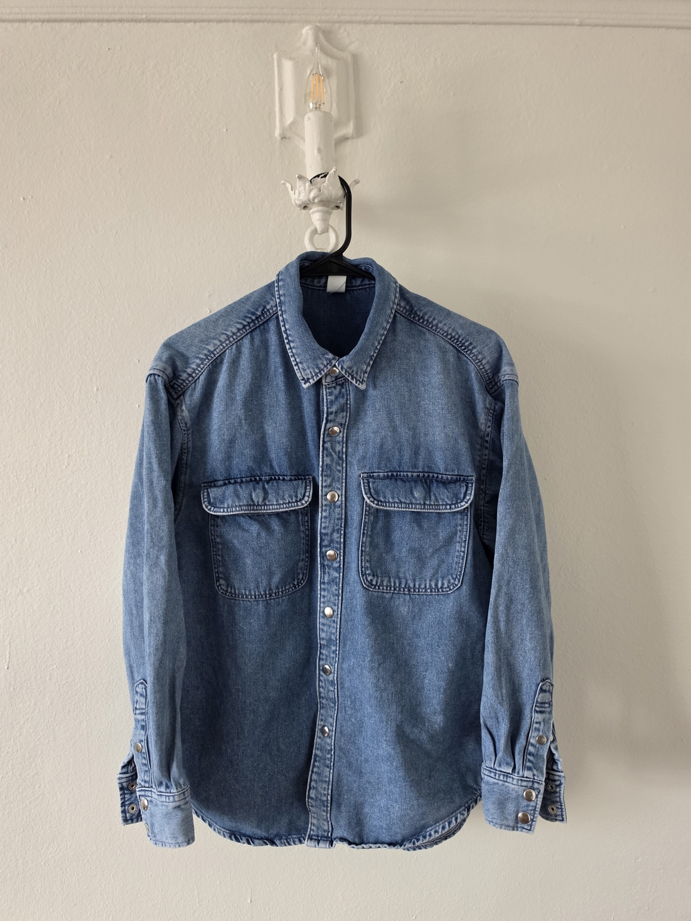 H&M Light Blue Denim Button-Down Shirt